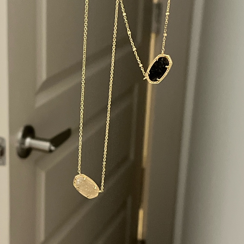 Kendra Scott Bundle two necklaces. Elegant Gold and Black Pendant Necklace
